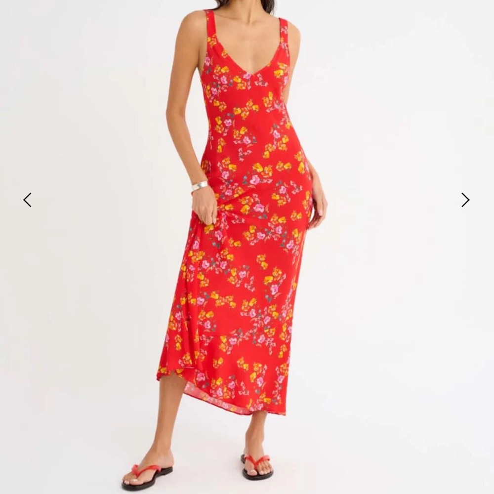 Red Sleeveless V-Neck Sundress